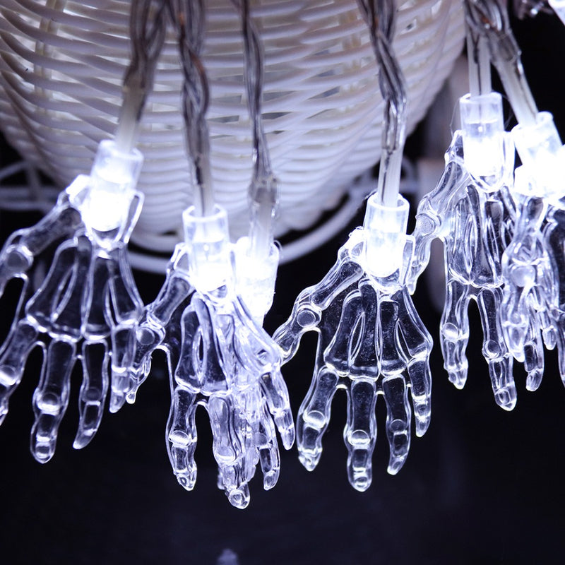 1m Halloween String Light Skeleton Hand LED Garland Holiday Decoration Battery Operated For Party Christmas JQ