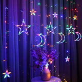 Moon Star Lamp LED Lamp String Ins Christmas Lights Decoration Holiday Lights Curtain Lamp Wedding Neon Lantern 220v fairy light
