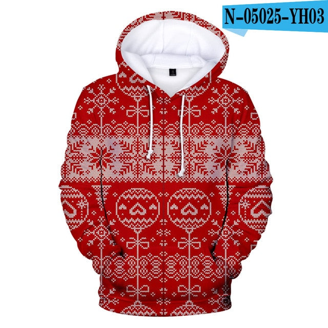 2019 3D Full Printed Christmas Hoodies Men/Women Trends Personality Skull Sweatshirts Young Hip Hop Casual Christmas Hoodies