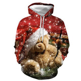 2019 new hoodies man Christmas new autumn and winter hoodie 3D printing old man and elk print hoodie couple models hip hop tops