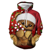 2019 new hoodies man Christmas new autumn and winter hoodie 3D printing old man and elk print hoodie couple models hip hop tops