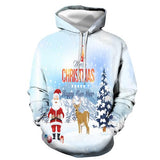 2019 new hoodies man Christmas new autumn and winter hoodie 3D printing old man and elk print hoodie couple models hip hop tops