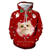 2019 new hoodies man Christmas new autumn and winter hoodie 3D printing old man and elk print hoodie couple models hip hop tops