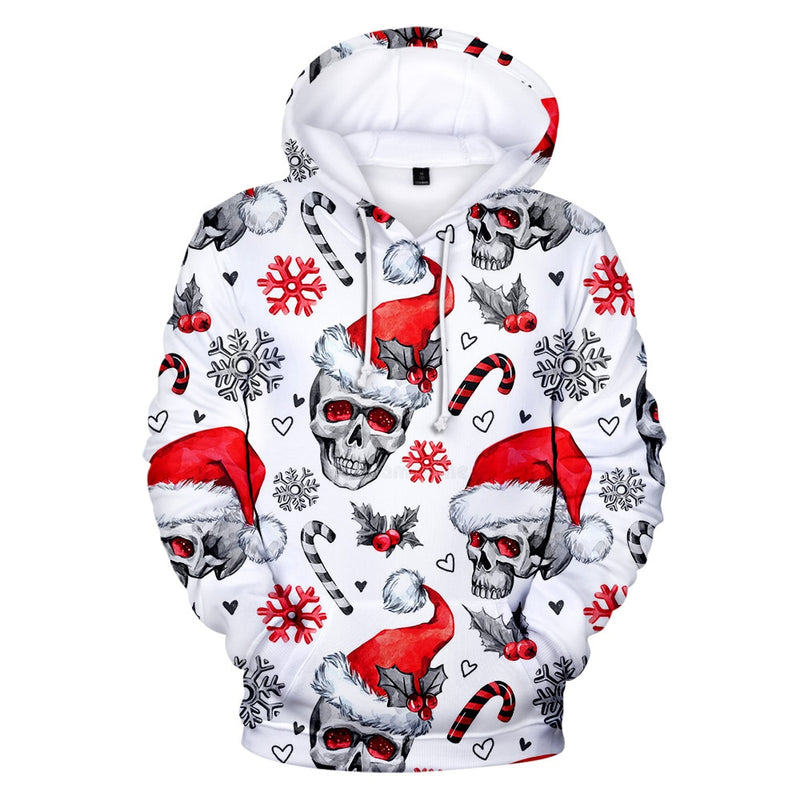 Full Printed 3D Christmas Hoodies Men/Women Trends Personality Skull Sweatshirts Young Hip Hop Harajuku Christmas 3D Hoodies