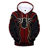Iron Spiderman Hoodie Anime Gaming Men 3D Print Streetwear Hip Hop Punk Hoodie Hoody Streetwear Black Jacket Christmas Gifts
