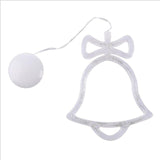 LED Christmas Bell Star  Window Sucker festival Light New Year's Day Holiday Cute Decorative Lights Battery Powered Holiday Lamp