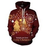 Christmas 3D Printed Sweatshirts Fashion Santa Pullover Snowflake Print O Neck Long Sleeve Casual Hoodies for Mens Clothing