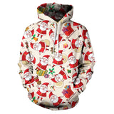 Christmas 3D Printed Sweatshirts Fashion Santa Pullover Snowflake Print O Neck Long Sleeve Casual Hoodies for Mens Clothing