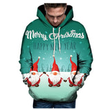 Men Christmas Hoodies Sweatshirts Suit Pattern 3D Print Long Sleeve Hoodie Caps Sweatshirt Pullover moletom masculino com capuz