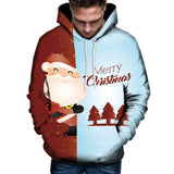 Men Christmas Hoodies Sweatshirts Suit Pattern 3D Print Long Sleeve Hoodie Caps Sweatshirt Pullover moletom masculino com capuz