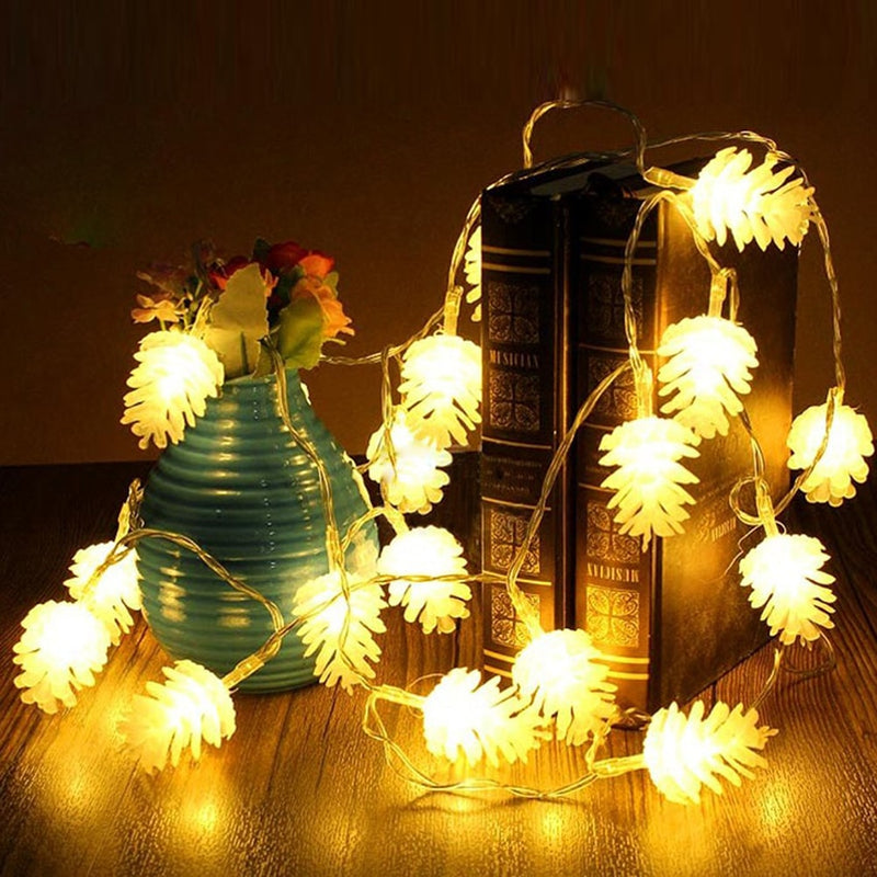 10leds 20leds 30leds 40leds Pinecone LED String Lights Ramadan Christmas Holiday Party Wedding New Year Decoration Garlands