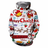 2018 New Men 3D Sweatshirts Christmas Hoodies Women Pug Snow Tree Hat Deer Cat Dog Santa Claus Brand Clothing Hoodie