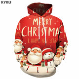 KYKU Santa Claus Hoodie Men Christmas Hoodies Xmas Snowman 3d Printed Sweatshirt Party Funny Mens Clothing Hooded Pullover New