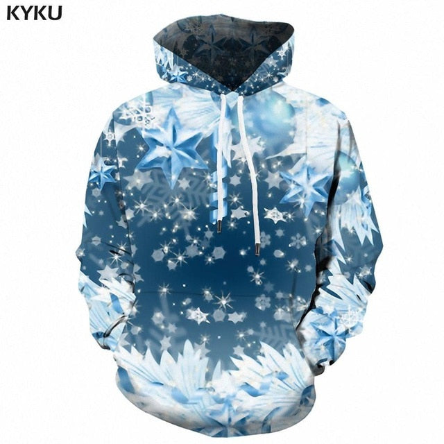 KYKU Santa Claus Hoodie Men Christmas Hoodies Xmas Snowman 3d Printed Sweatshirt Party Funny Mens Clothing Hooded Pullover New