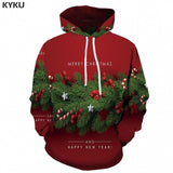 KYKU Santa Claus Hoodie Men Christmas Hoodies Xmas Snowman 3d Printed Sweatshirt Party Funny Mens Clothing Hooded Pullover New